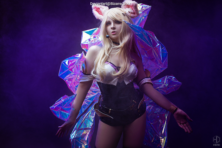 League of Legends - Ahri (The Nine-Tailed Fox) (KDA) Cosplay full body portrait photography