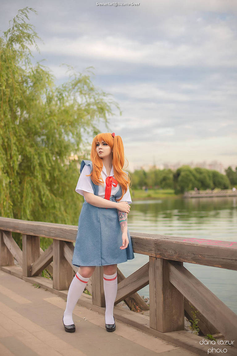 Neon Genesis Evangelion - Asuka Langley Sohryu (School) Cosplay full body portrait photography