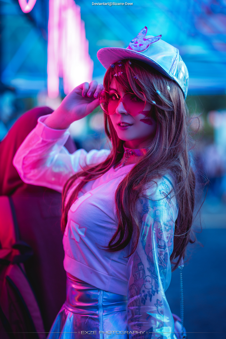 Overwatch - D.VA (Hana Song) Cosplay full length photo