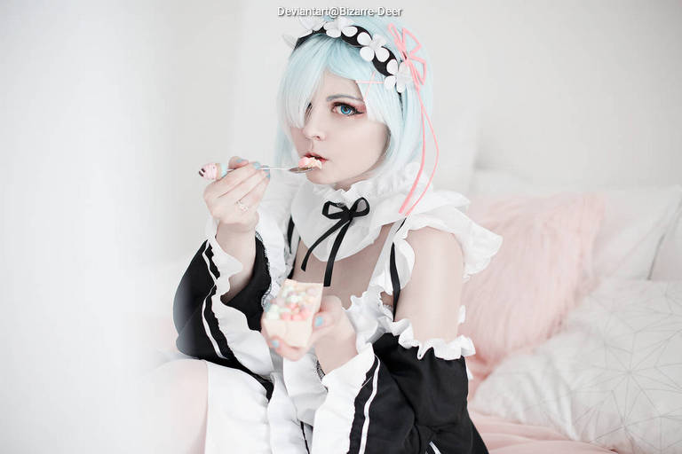 Re Zero - Starting Life in Another World - Rem (Neko) (Maid) Cosplay - soft focus shot Re Zero - Starting Life in Another World - Rem (Neko) (Maid) Cosplay - soft focus shot