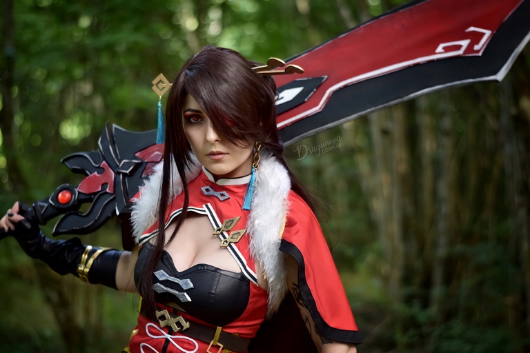 Genshin Impact - Beidou (Uncrowned Lord of the Ocean) (Rolling Waves) Cosplay full body character photo