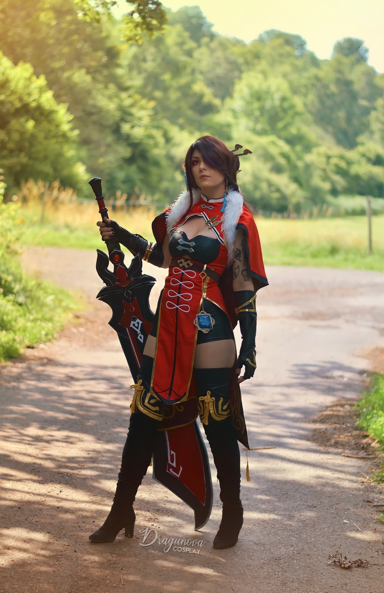 Genshin Impact - Beidou (Uncrowned Lord of the Ocean) (Rolling Waves) Cosplay full length photo