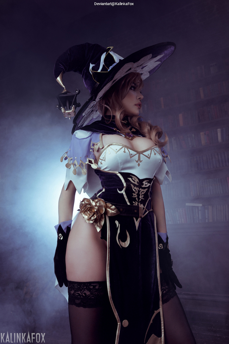 Genshin Impact - Lisa Minci (Purple Rose) Cosplay full length photo