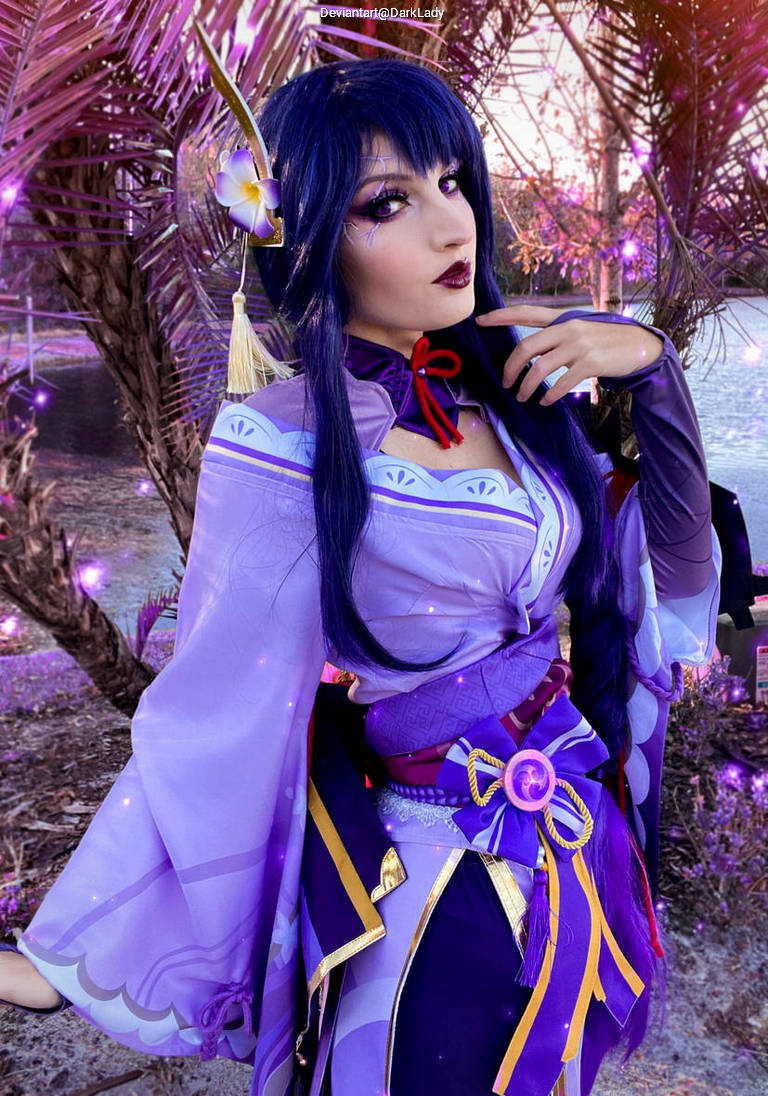 Genshin Impact - Raiden Shogun (Narukamis Law) Cosplay full body portrait