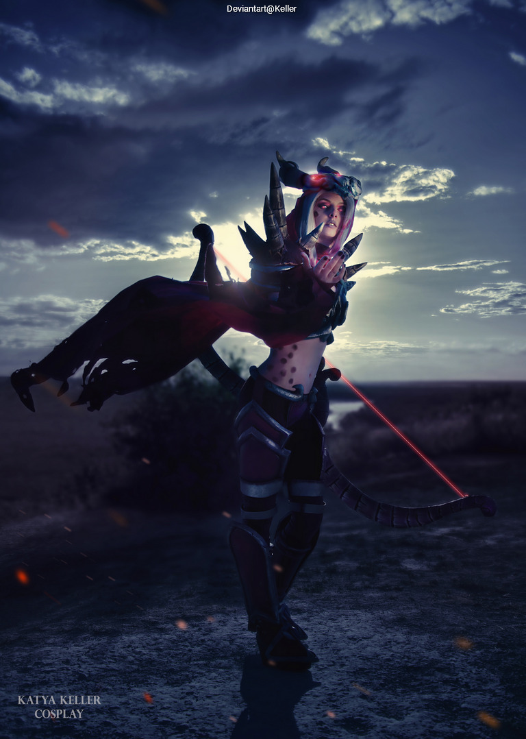 Heroes of the Storm - Sylvanas Windrunner (Blood Raven) Cosplay full body portrait