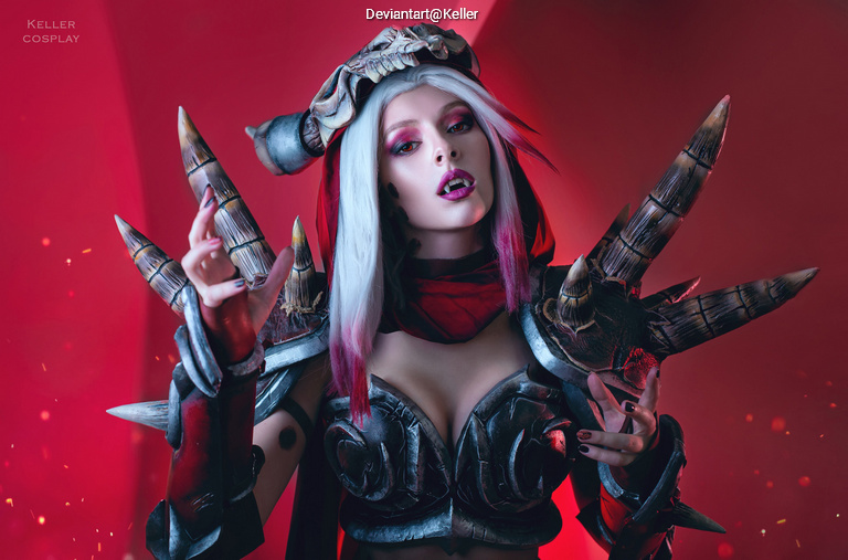Heroes of the Storm - Sylvanas Windrunner (Blood Raven) Cosplay full body portrait