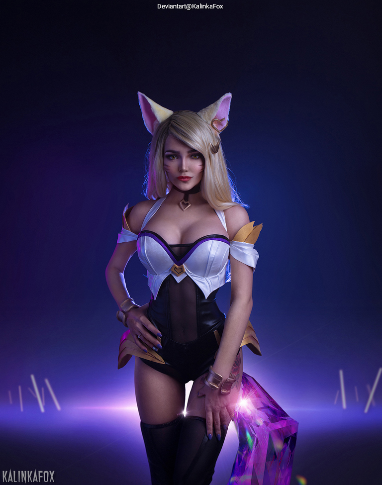 League of Legends - Ahri (The Nine-Tailed Fox) (KDA) Cosplay full body portrait