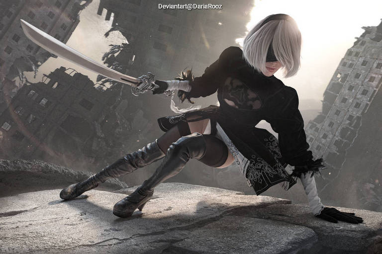 NieR AutomatA - 2B (YoRHa No.2 Type-B) Cosplay full body character photo