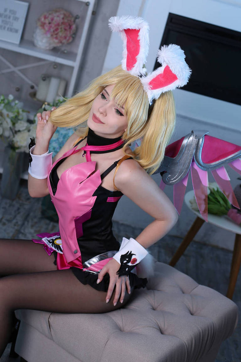 Overwatch - Mercy (Angela Ziegler) (Bunny) (Lingerie) Cosplay full body portrait