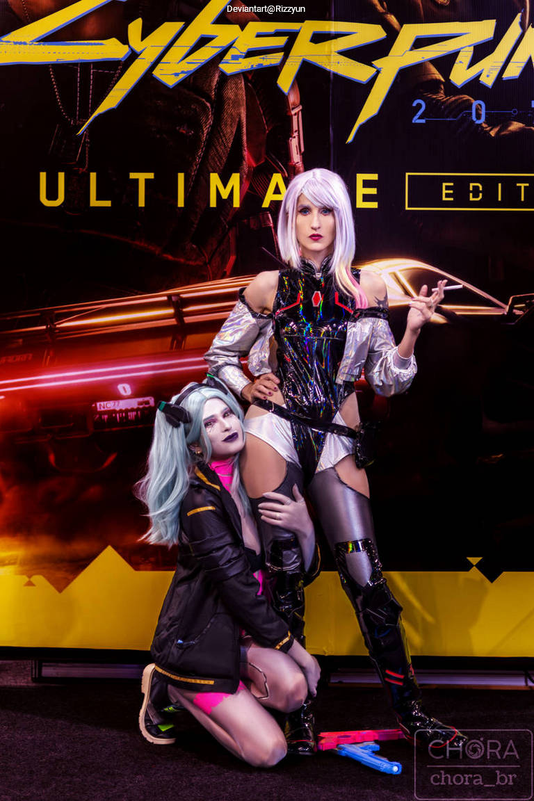 Cyberpunk - Edgerunners - Rebecca & Lucyna Kushinada (Lucy) Cosplay full body portrait
