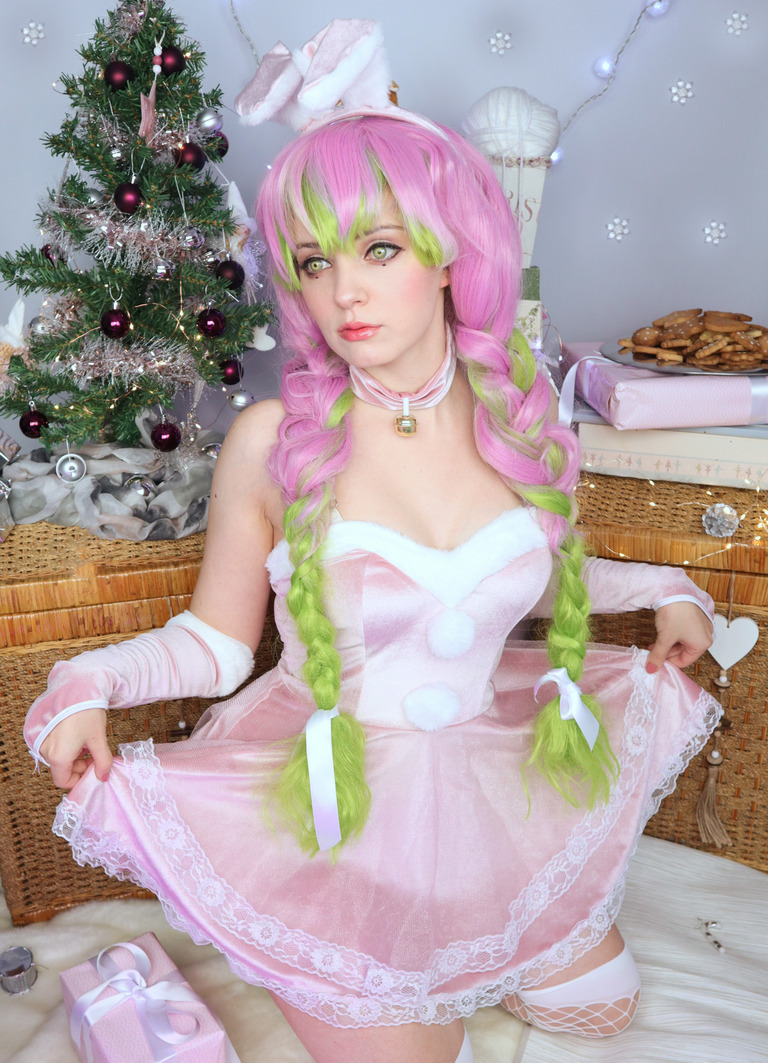 Demon Slayer - Mitsuri Kanroji (Bunny) Cosplay full length photo