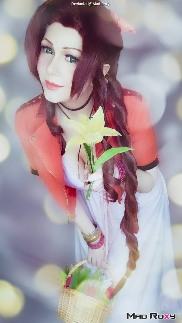 Final Fantasy 7 - Rebirth - Aerith Gainsborough Cosplay full body character photo