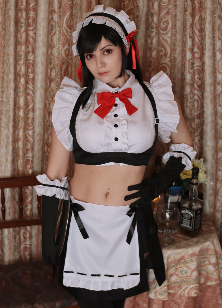 Final Fantasy 7 - Remake - Tifa Lockhart (Maid) Cosplay full body portrait
