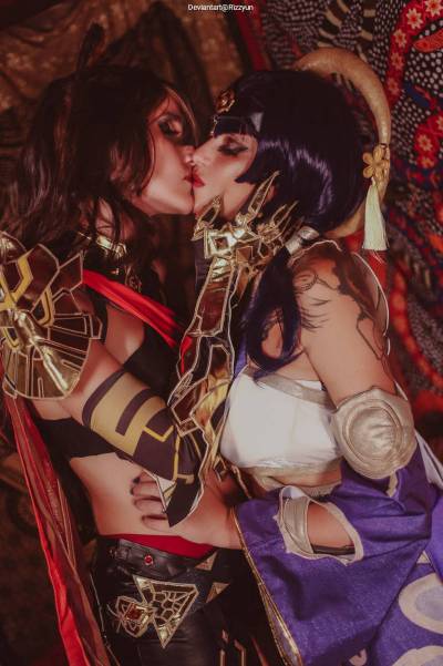 Genshin Impact - Candace (Golden Vow) (Desert and Night) & Dehya (Flame-Mane) (The Lioness and the Blazing Sun) Cosplay