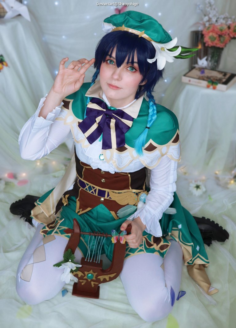 Genshin Impact - Venti (Breezy Ode) Cosplay full body portrait