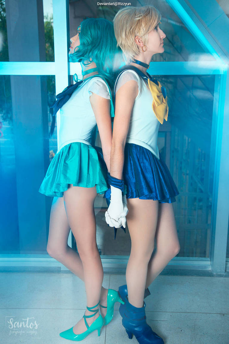 Sailor Moon (HaruMichi) - Haruka Tenou (Sailor Uranus) & Michiru Kaiou (Sailor Neptune) Cosplay character recreation portrait