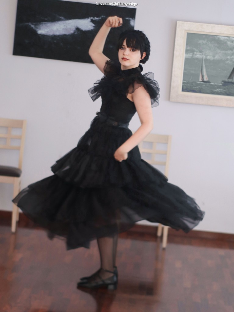 Wednesday - Wednesday Addams Cosplay full body portrait