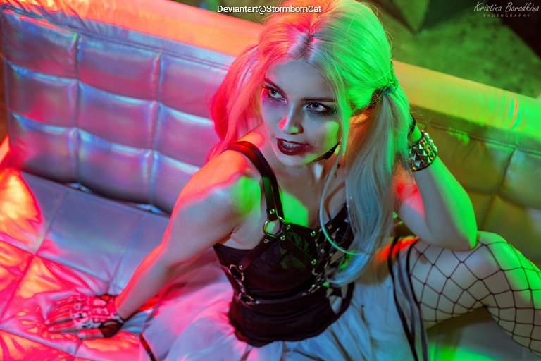 Batman - Arkham Knight - Harley Quinn (Harleen Frances Quinzel) (Lingerie) Cosplay full length photo