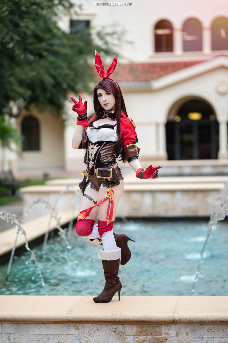 Genshin Impact - Amber (Gliding Champion) (5-Star Outrider) Cosplay full length photo
