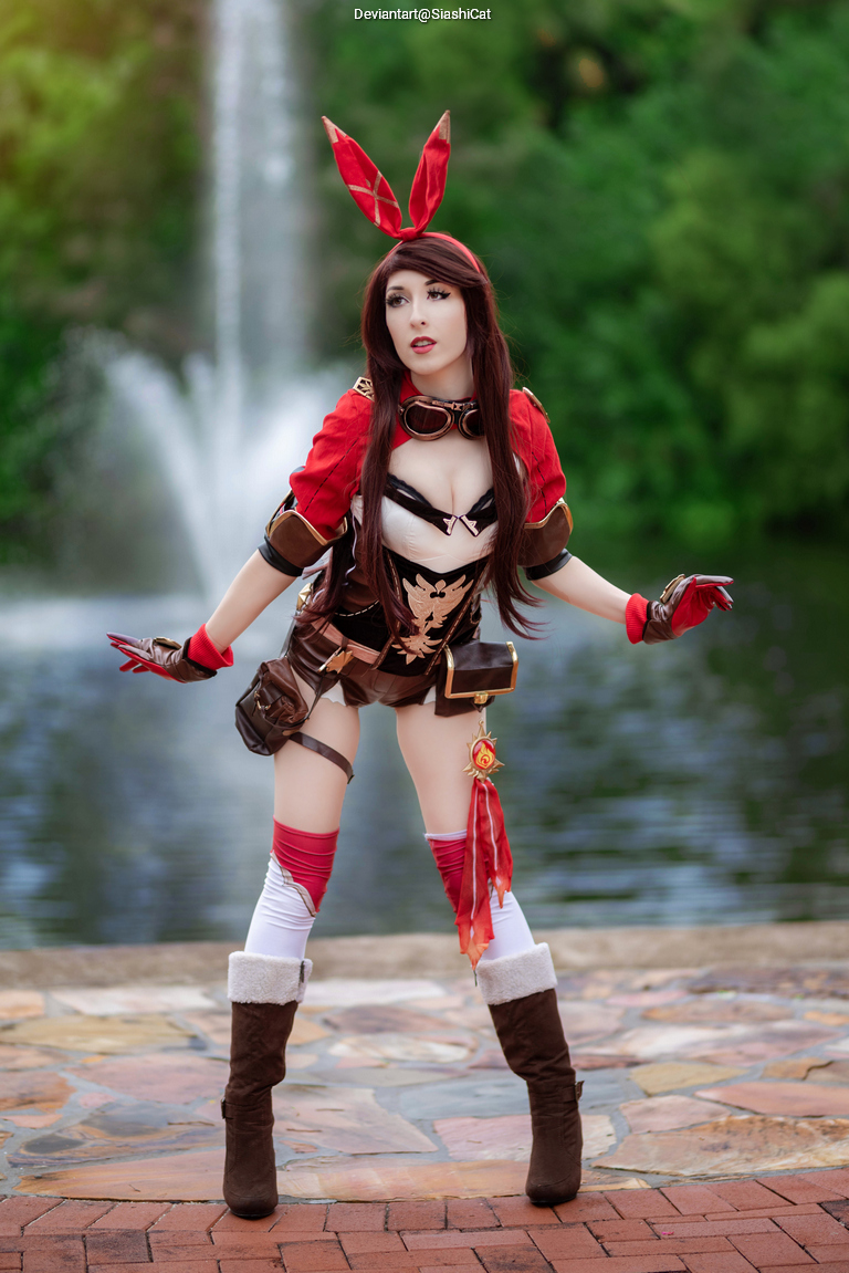 Genshin Impact - Amber (Gliding Champion) (5-Star Outrider) Cosplay full body portrait