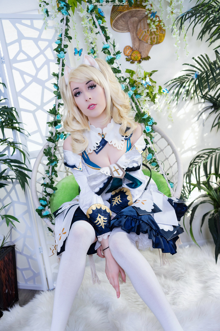 Genshin Impact - Barbara (Shining Idol) (Summertime Sparkle) Cosplay full length photo