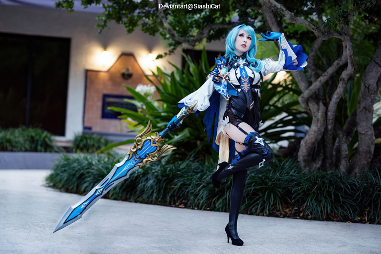 Genshin Impact - Eula Lawrence (Dance of the Shimmering Wave) (Wavecrest Waltz) Cosplay character costume portrait