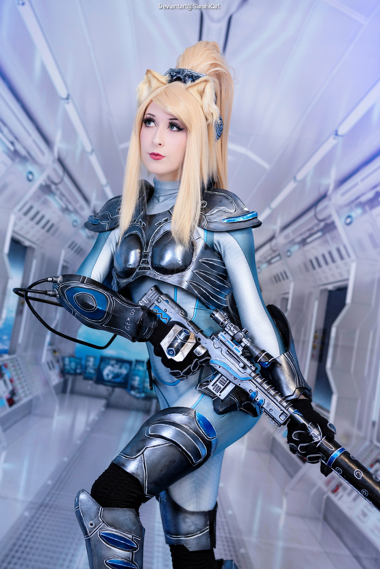 Heroes of the Storm - Nova (Sarah Kerrigan) (Dominion Ghost) (Kitty) (Lingerie) Cosplay full length photo