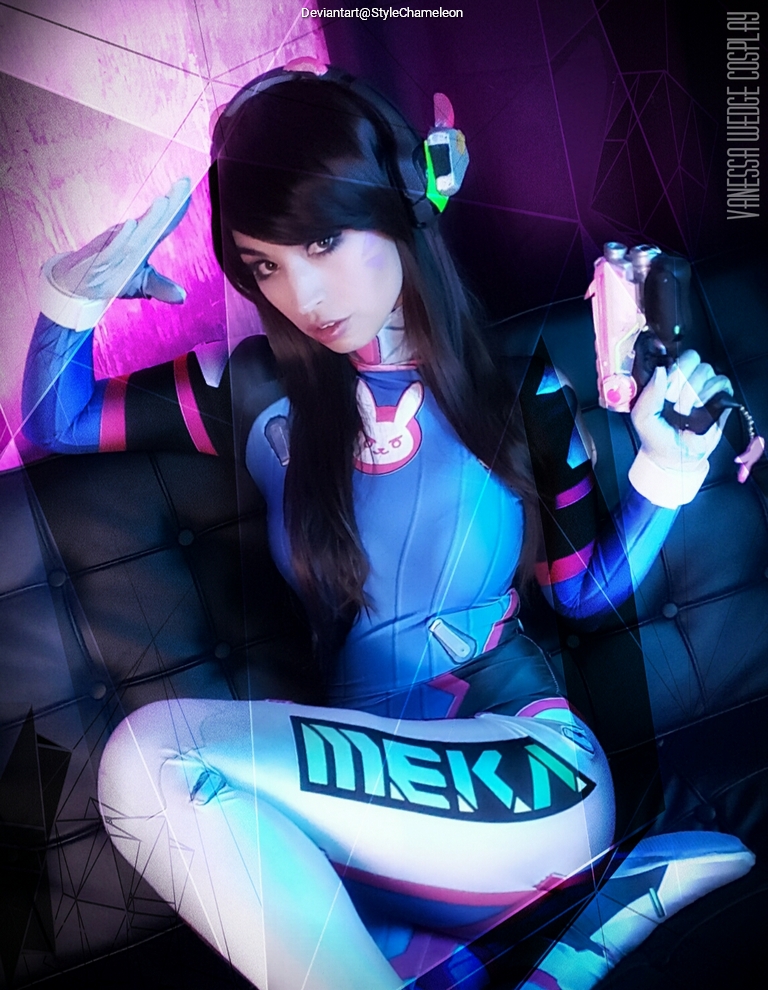 Overwatch - D.VA (Hana Song) Cosplay full body portrait