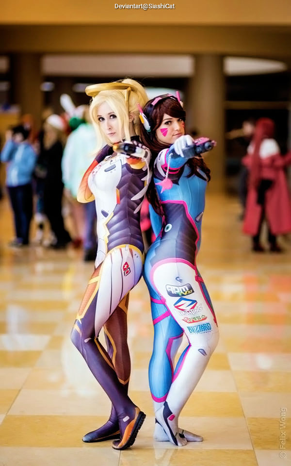 Overwatch - D.VA (Hana Song) &amp; Mercy (Angela Ziegler) (D.VA) (Concept) Cosplay - anime costume