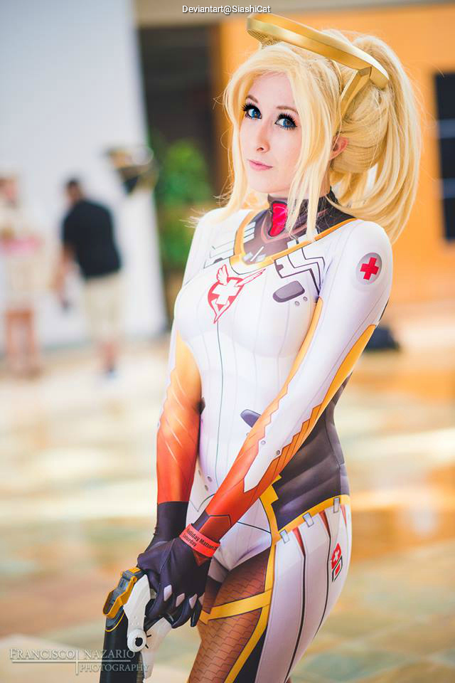 Overwatch - Mercy (Angela Ziegler) (D Va) (Concept) Cosplay full length photo