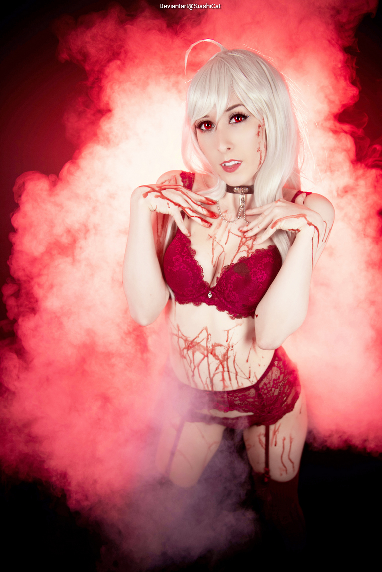 Rosario + Vampire - Moka Akashiya (Inner Moka) (Lingerie) Cosplay full body portrait