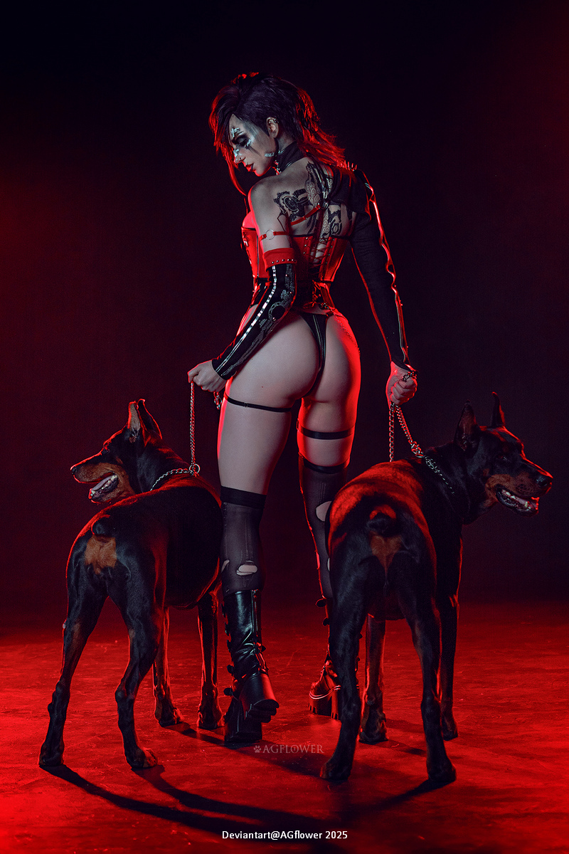 Arcane - League of Legends - Vi (Arcane) (The Piltover Enforcer) (Lingerie) Cosplay full length photo