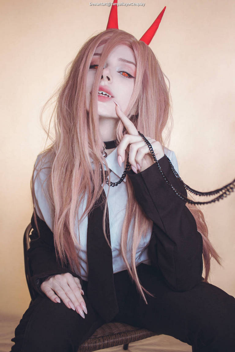 Chainsaw Man - Power (Blood Fiend) Cosplay full body portrait