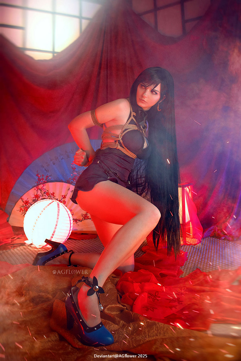 Final Fantasy 7 - Remake - Tifa Lockhart (Shibari) Cosplay full length photo