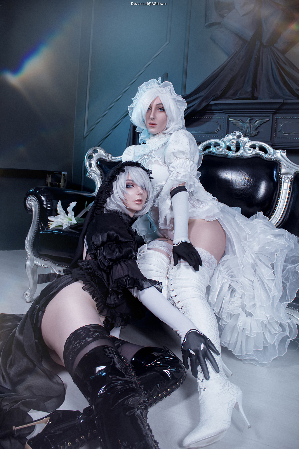 NieR AutomatA - 2B (YoRHa No.2 Type-B) (Bride) (Lingerie) Cosplay - provocative show