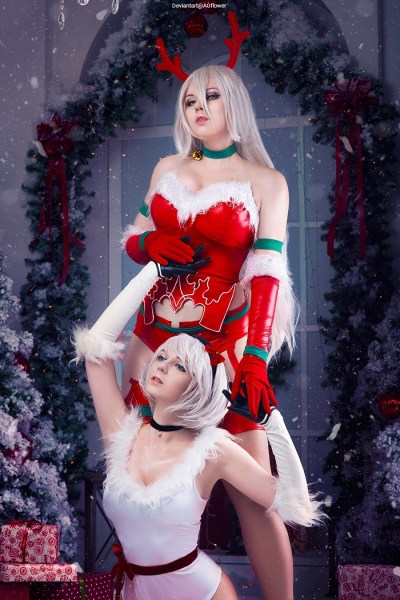 NieR AutomatA - A2 (YoRHa Type A No.2) (The Defector) & 2B (YoRHa No.2 Type-B) (The YoRHa Soldier) (Christmas) Cosplay