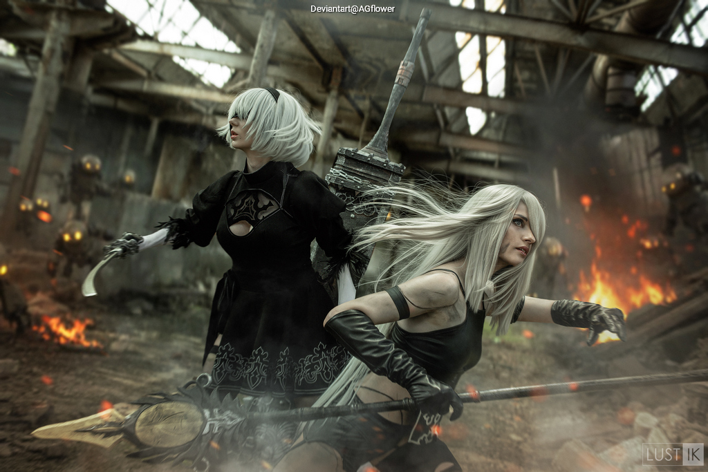 NieR AutomatA - A2 (YoRHa Type A No.2) (The Defector) & 2B (YoRHa No.2 Type-B) (The YoRHa Soldier) Cosplay - expressive portrait NieR AutomatA - A2 (YoRHa Type A No.2) (The Defector) & 2B (YoRHa No.2 Type-B) (The YoRHa Soldier) Cosplay - expressive portrait