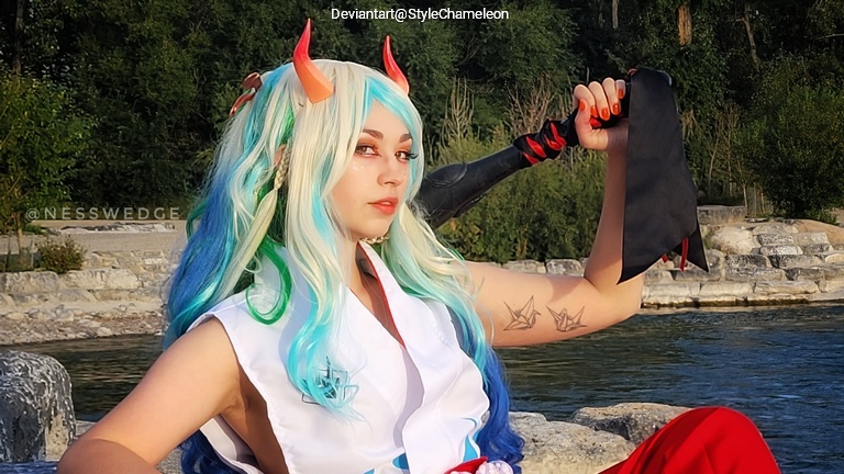 One Piece - Yamato (Kozuki Oden) (Oni Princess) Cosplay full body portrait