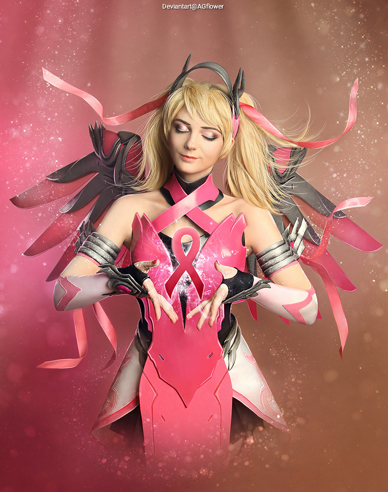 Overwatch - Angela Ziegler (Mercy) (The Guardian Angel) (Pink) Cosplay character recreation portrait