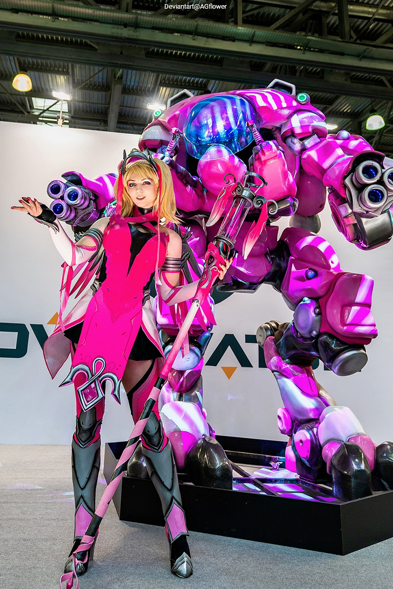 Overwatch - Angela Ziegler (Mercy) (The Guardian Angel) (Pink) Cosplay costume showcase portrait