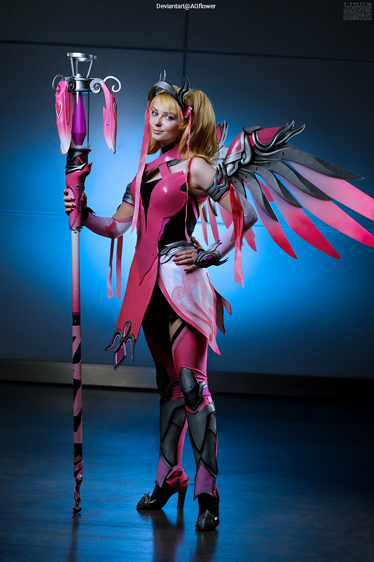 Overwatch - Angela Ziegler (Mercy) (The Guardian Angel) (Pink) Cosplay character costume portrait