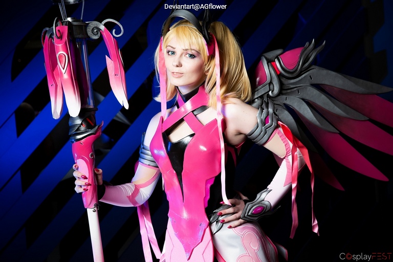 Overwatch - Angela Ziegler (Mercy) (The Guardian Angel) (Pink) Cosplay character portrait photography