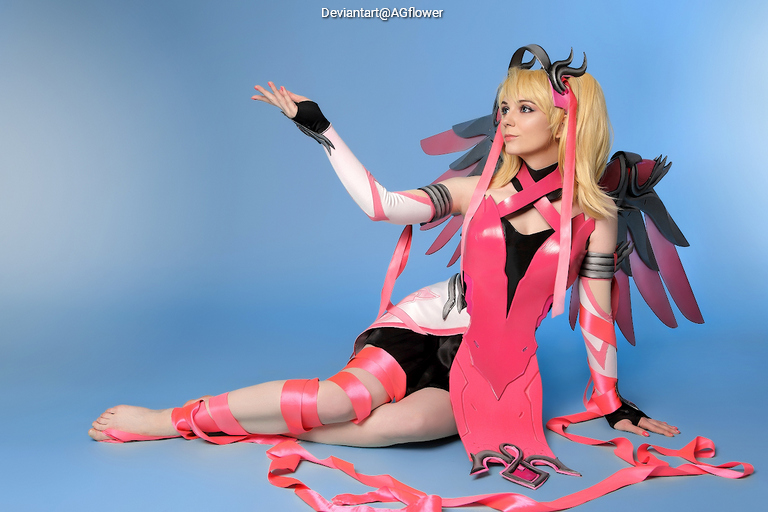 Overwatch - Angela Ziegler (Mercy) (The Guardian Angel) (Pink) Cosplay anime character costume photo