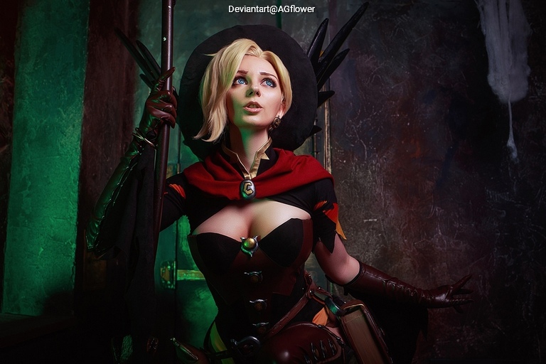 Overwatch - Angela Ziegler (Mercy) (The Guardian Angel) (Witch) Cosplay character recreation portrait