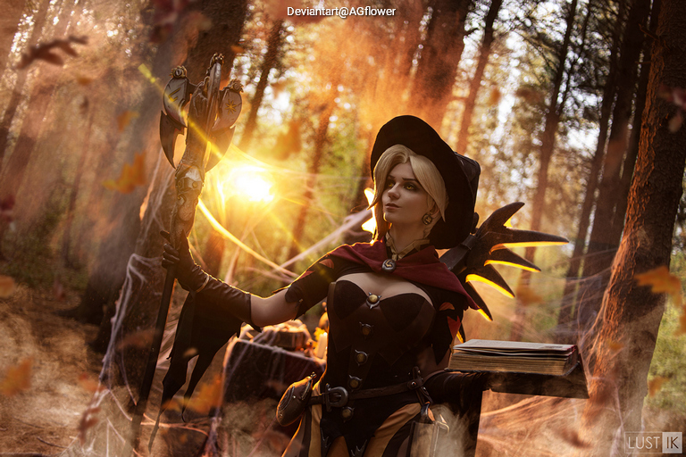 Overwatch - Angela Ziegler (Mercy) (The Guardian Angel) (Witch) Cosplay costume showcase portrait