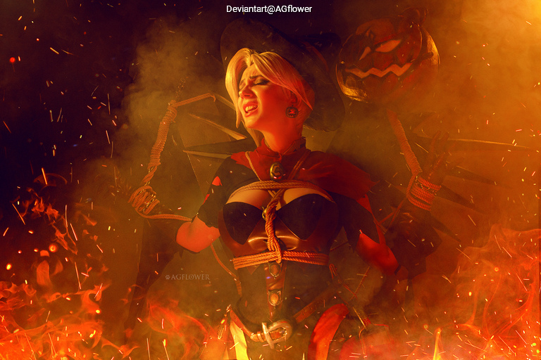 Overwatch - Angela Ziegler (Mercy) (The Guardian Angel) (Witch) (Shibari) Cosplay character costume portrait