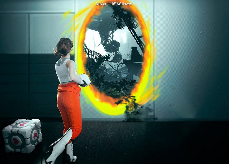 Portal - Chell Cosplay full body character photo