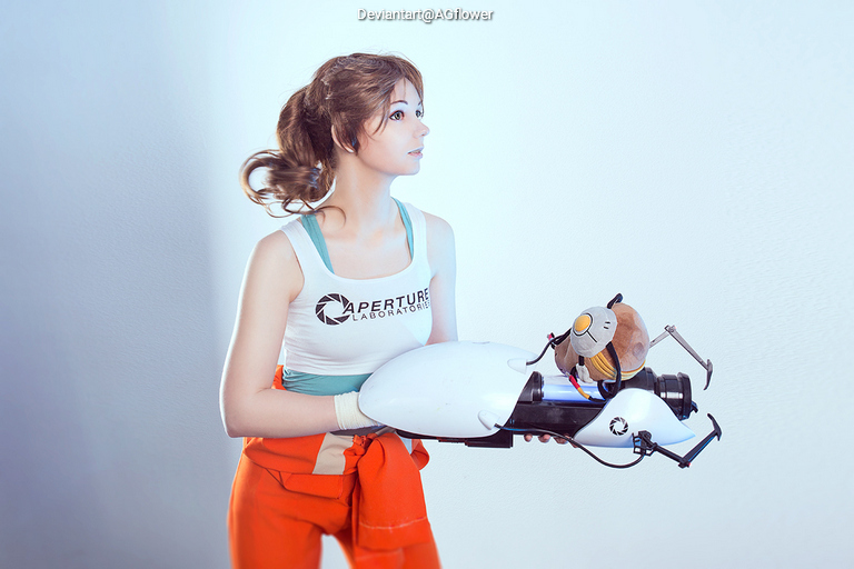 Portal - Chell Cosplay full length character portrait