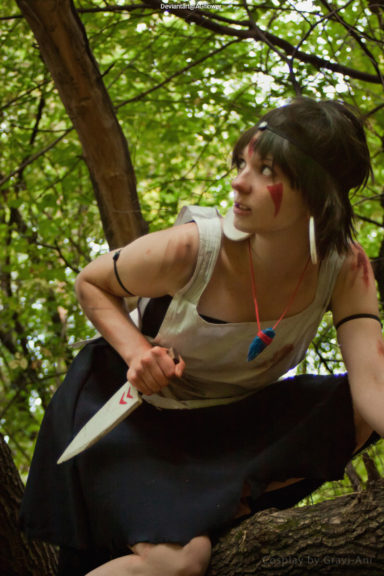 Princess Mononoke - San (Wolf Girl) Cosplay full length photo