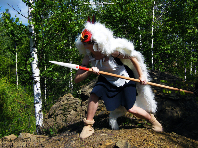 Princess Mononoke - San (Wolf Girl) Cosplay full length photo